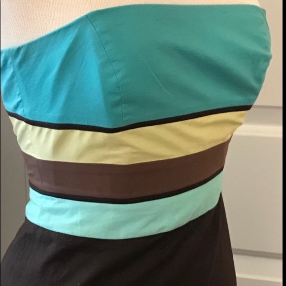 Ann Taylor Color Block Strapless Dress 2 P - Picture 5 of 8